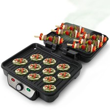 PIASTRA PER PANINI TOAST GRIGLIA ELETTRICA BISTECCHIERA PORTATILE ANTIADERENTE