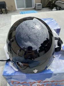 Daytona Helmets Skull Cap Gloss Black Motorcycle DOT Helmet D1-ANS - Bild 1 von 6