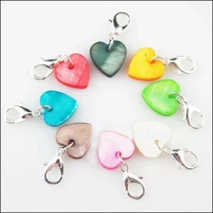 Charm Aufsteck Farbige Schale Herz Armband Halskette Reißverschluss Schlüsselanhänger Stich Marke - Bild 1 von 11