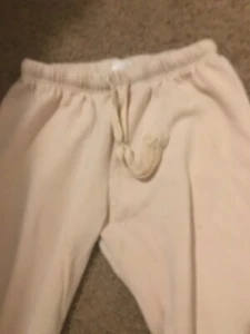 Junior Girls beige joggers Size 8-10 (522) Slightly Ripped In Middle - Picture 1 of 8