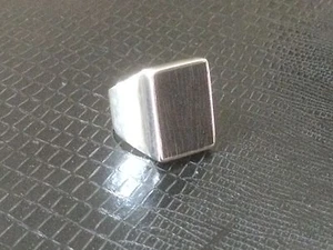 Vintage europäischer 0,800 Sterlingsilber Ebenholz modernistischer minimalistischer Ring Gr. 7 - Bild 1 von 12