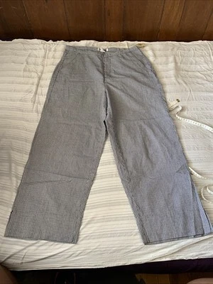 NUEVO CON ETIQUETAS CHEROKEE Talla 16 Cuadros Azul Marino y Blanco 100% Algodón Pantalones Aberturas BOLSILLOS Foto 1 de 4