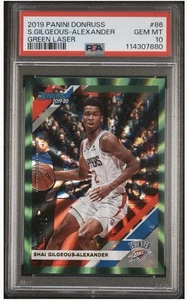 POP 3 2019-20 Donruss Shai Gilgeous-Alexander Green Laser /99 #86 PSA 10 GEM - Bild 1 von 2