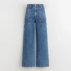 Pantalón de mezclilla Favorite Daughter The Mischa talla 28 tiro súper alto utilitario pierna ancha - Imagen 1 de 23