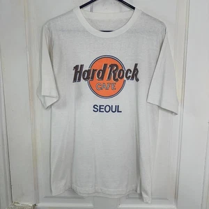 Vintage Hard Rock Cafe Seoul Südkorea Erwachsene Medium weiß Vintage Einzelnaht - Bild 1 von 6
