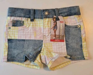 Levi's Girlfriend Shorts Girls~Size 4 Reg~ Multi-Color Patch NWT - Picture 1 of 6