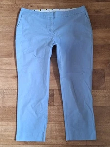BODEN Pale Blue Cotton Blend Tapered Leg Summer Trousers UK 20r EU 48 USA 16 - Picture 1 of 12