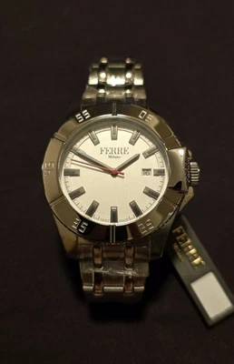 Ferre Milano Men's Stainless Steel White Dial Watch 45 MM FM1G085M0051 - Image 1 of 4