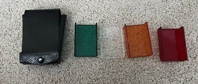 Vintage Camera Flash Filter Set with Case Red, Orange, Green, Clear Diffusers - Image 1 of 4