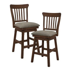 Homelegance Counter Height Swivel Chair Set of 2 Brown - Picture 1 of 2