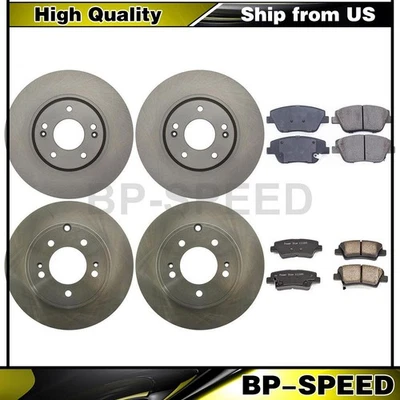 6 pastillas de freno delanteras traseras rotores de freno para Hyundai Sonata 2.0L 2.4L_ Foto 1 de 4