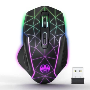 Wireless Gaming Mouse, Mouse Jiggler for Laptop, Rechargeable 2.4G USB Cordle... - Picture 1 of 8