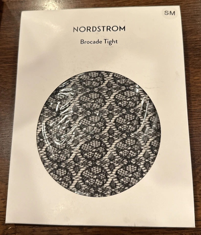 Pantimedias Nordstrom Brocado Encaje Medias Negras Talla S/M Foto 1 de 4