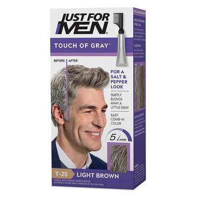 Just For Men elimina el gris para un control del cabello de aspecto más grueso - marrón claro T-25 Foto 1 de 4