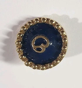 St John Knits (0.7 Inch) Dark Navy Enamel & Gold Logo Replacement Buttons - Picture 1 of 7