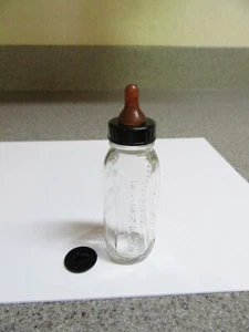 VTG Evenflo Mini 3 Inch Baby Glass Bottle w/ Nipple-Ring-Seal  USA - Picture 1 of 13