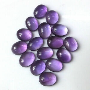 Natural Amethyst Oval Cabochons 9x7 MM Commercial Grade 17 Pcs Loose Gemstone