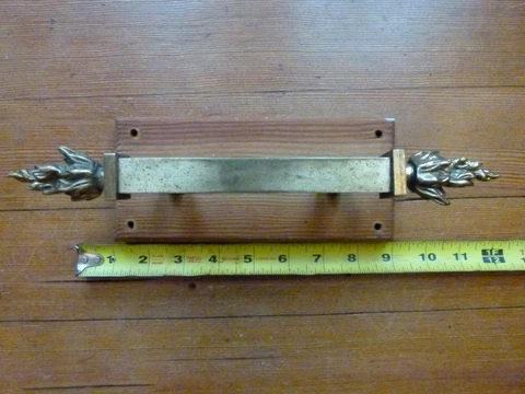 Electic Brass Door Drawer Pull Flame Ends Vintage Cover