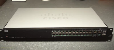 Cisco SF300-24 24 Port 10/100 2 x 1GB SFP Managed Network Ethernet Switch - Image 1 of 4