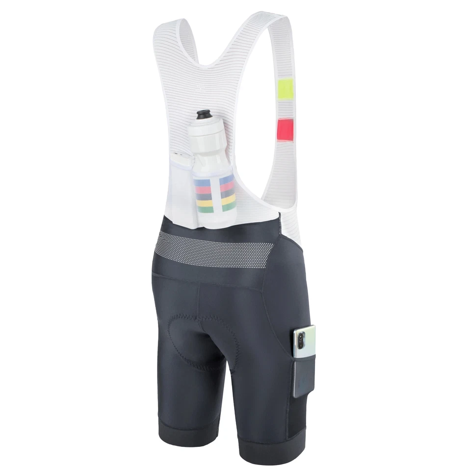 Culotte con tirantes de ciclismo para hombre largo de viaje 4 bolsillos acolchado culote con tirantes altamente reflectante Foto 1 de 4