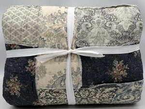 Pottery Barn Delaney Handarbeit Patchwork King Quilt & 2 King Shams ~ Multi - Bild 1 von 4