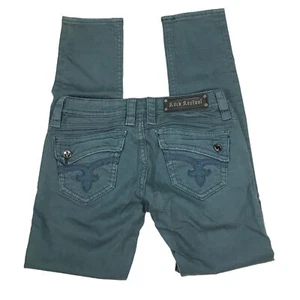 Rock Revival Women's Green Johanna Skinny Jeans Pants Size 28 - Picture 1 of 15