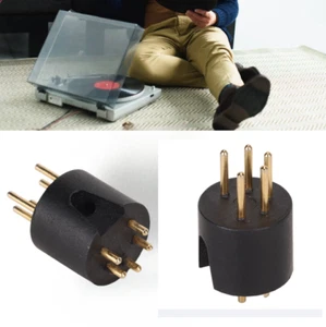 2 Stück/Set 5 Pin DIN Tonarm Telefon Stecker Vinyl Plattenspieler vergoldet Stecker - Bild 1 von 13