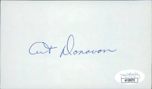 Art Donovan Baltimore Colts Signed 3x5 Index Card JSA Authenticated - Picture 1 of 2