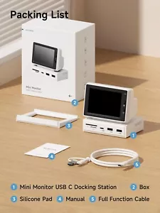 Hagibis Mini Monitor USB-C Docking Station 3.5'' IPS Screen USB 3.0 HDMI 960x640 - Picture 1 of 11