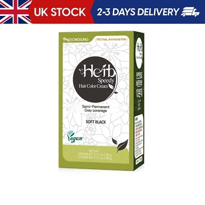 Herb Speedy PPD Free Hair Dye, Ammonia, Paraben Free Hair Color Soft Black Odorl