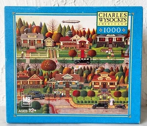 Charles Wysocki's Labor Day in Bungalowville 1000 Piece Hasbro Puzzle Complete - Picture 1 of 8