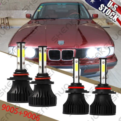 Para BMW 525i 1989-1995 - 9005 9006 Bombillas LED haz alto y bajo cantidad 4 Foto 1 de 4