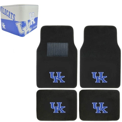 NCAA Kentucky Wildcats Car Truck Carpet Floor Mats & Synthetic Leather Wallet Cover