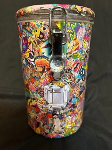 Trippy Canister Handmade Collage of Visually Stimulating Images LSD Funky - Picture 1 of 8