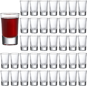 40 Pack Heavy Base Shot Glasses, 1.4Oz Whiskey Shot Glass Set Small Glass Cups