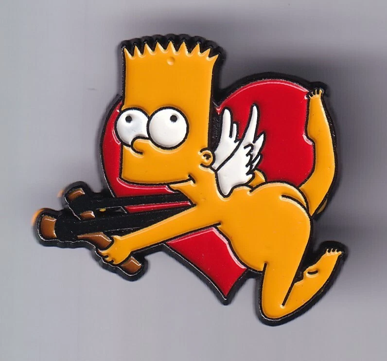 RARE PINS PIN'S .. BD COMICS CARTOON THE SIMPSONS BART ANGE ST VALENTIN ~FV - Photo 1/1
