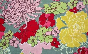 Green Yellow Red Indian By the Yard Fabric for Sewing Dressmaking Quilting - Picture 1 of 8
