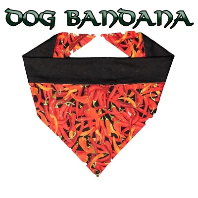 Chili Pepper Dog Bandana Neck Tie Dog Bib Neckerchief Red Hot Sausage Chilli.