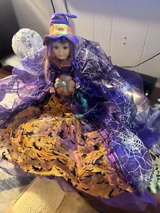 Cracker Barrel Color Changing Fiber Optic Sitting Witch Halloween - About 36" - Picture 1 of 8