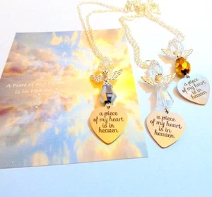 A Piece of my Heart is in Heaven Guardian Angel Hanging Charm Remembrance Gift - Picture 1 of 8