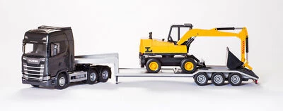 EMEK - SCANIA S 6x4 black with 3-axle carrier and LANNEN excavator - 1/25 - E... - Image 1 of 4