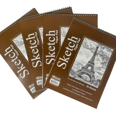 4 PK Sketchbook 9x12in Premium Quality Sketch Pad Art Student Book Drawing White - Image 1 of 4