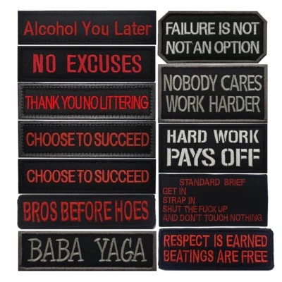 Embroidered inspirational quotes Letter Words Slogan Hook Patch Fastener Badge - Image 1 of 2