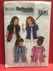 Butterick Pattern B4382 GIRLS CLOAK Sz 2-5 Bolero Shrug Hood Special Occasion - Picture 1 of 2