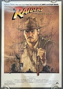 Vintage 1981 "Indiana Jones, Jäger des verlorenen Schatzes" Mini Werbeplakat - Bild 1 von 1