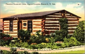 Postal de THEODORE ROOSEVELT CABIN Capitol Grounds Bismarck, Dakota del Norte ND - Imagen 1 de 2