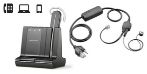 PLANTRONICS SAVI W740-M WIRELESS HEADSET DECT UC PC PHONE MOBILE + EHS AVAYA APV - Picture 1 of 1