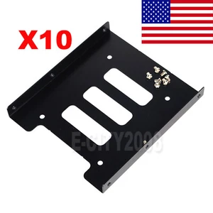10Pcs 2.5" to 3.5" Bay SSD Metal Hard Drive HDD Mounting Bracket Adapter Tray - Picture 1 of 11