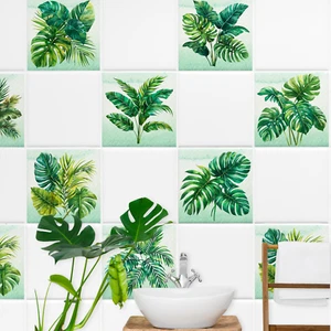 Fliesenaufkleber Dschungel Tropical Bad & Küche Fliesenbilder grün selbstklebend - Bild 1 von 9