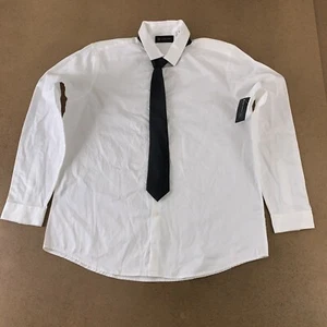 INC Men's Size XL White Long Sleeve Button Front Dress Shirt & Black Tie Set NWT - Picture 1 of 8